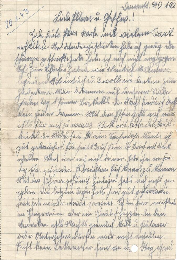 Brief vom 20. Januar 1943