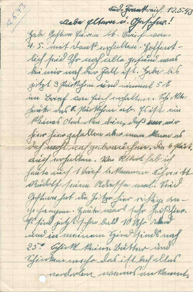 Brief vom 12. Mai 1943