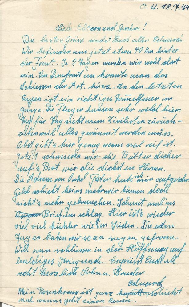 Brief vom 12. Juli 1944