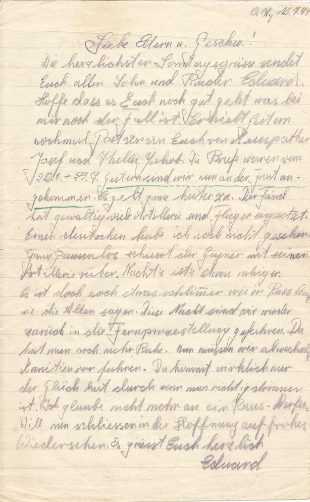 Brief vom 16. Juli 1944