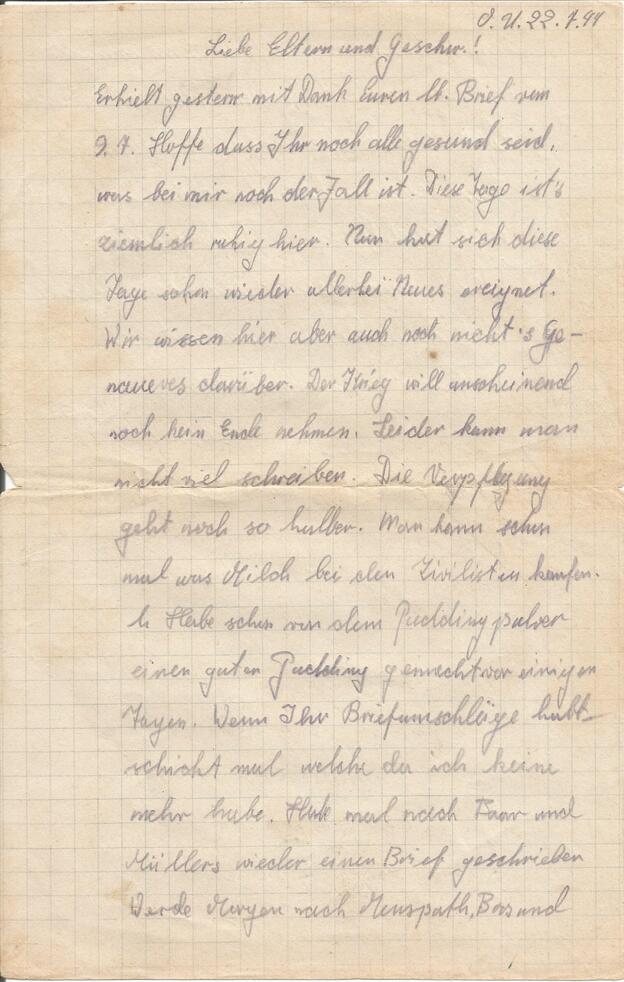 Brief vom 22. Juli 1944