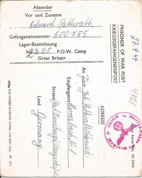 Brief vom 27. September 1944