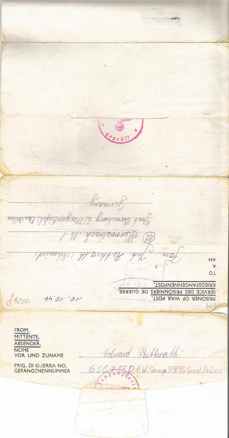 Brief vom 10. Oktober 1944