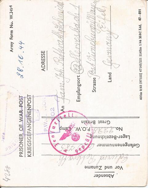 Brief vom 28. Oktober 1944