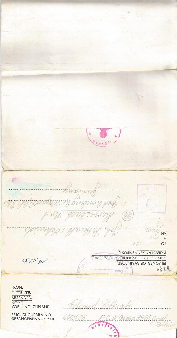 Brief vom 10. Dezember 1944