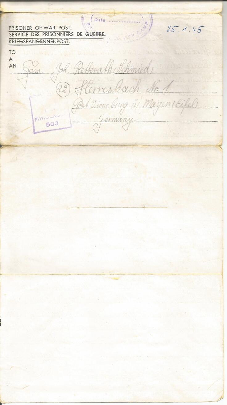 Brief vom 25. Januar 1945
