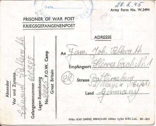 Brief vom 28. Februar 1945