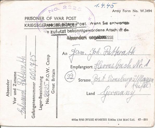 Brief vom 1. April 1945