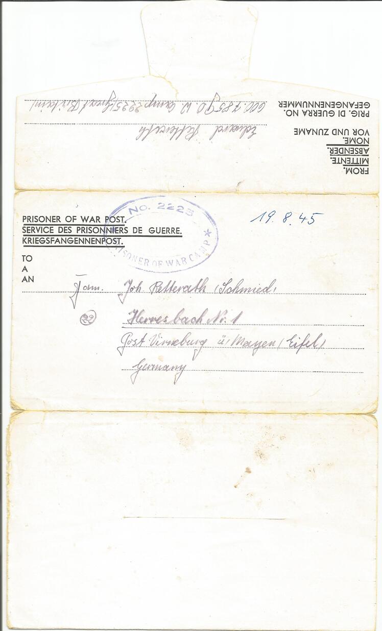 Brief vom 19. August 1945
