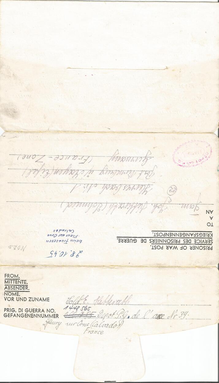 Brief vom 28. Oktober 1945