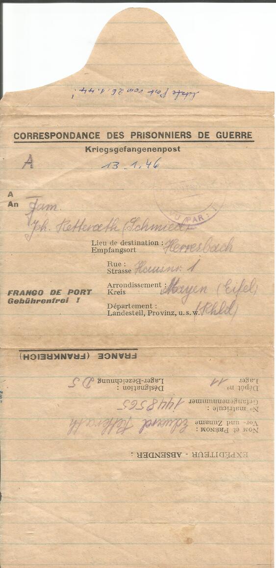 Brief vom 13. Januar 1946