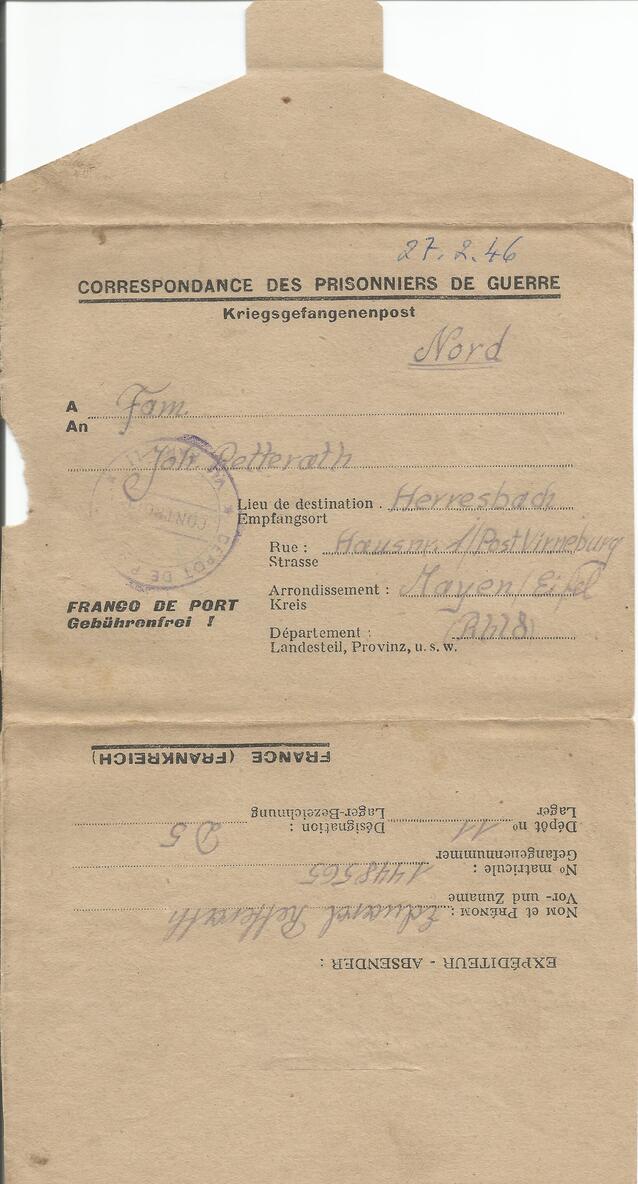 Brief vom 27. Februar 1946