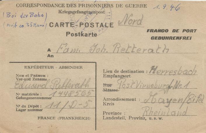Brief vom 1. September 1946