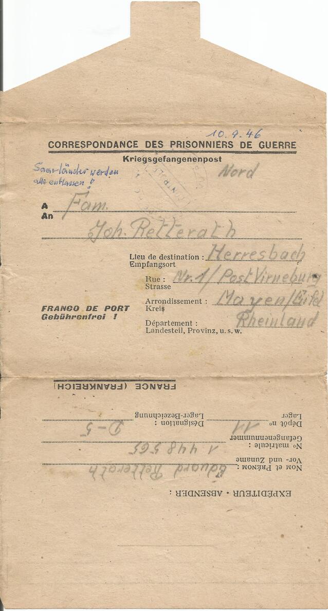 Brief vom 10. September 1946