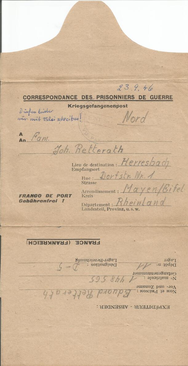 Brief vom 23. September 1946