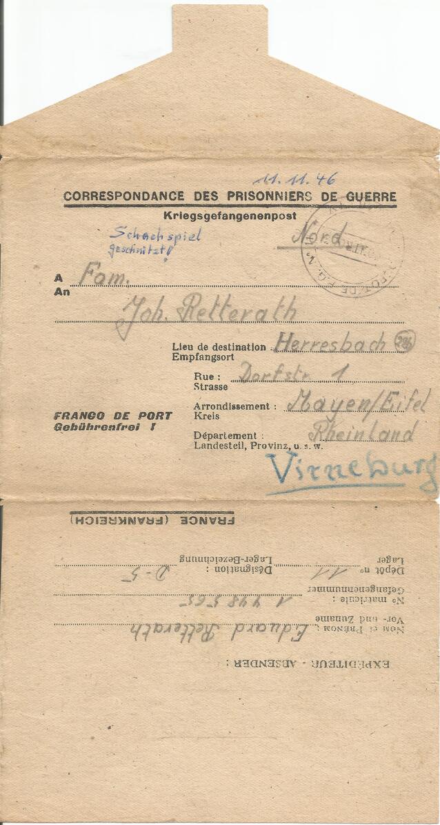 Brief vom 11. November 1946