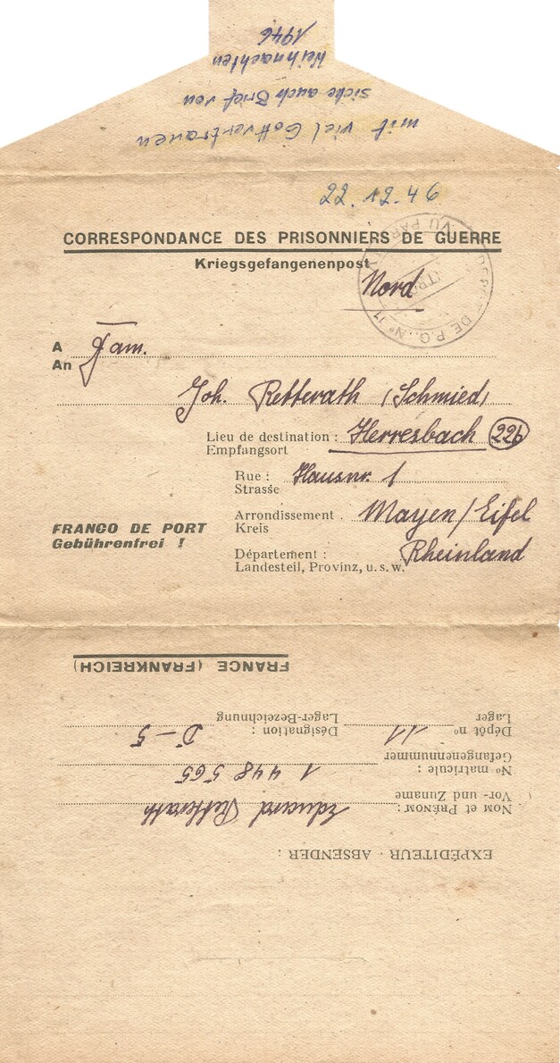 Brief vom 22. Dezember 1946