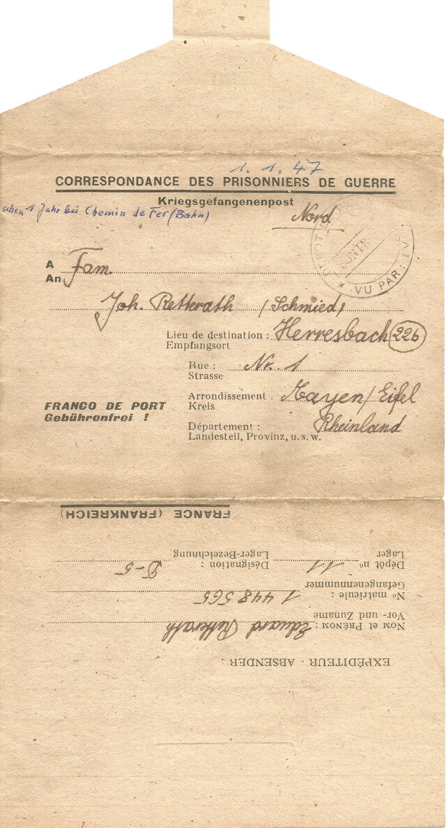 Brief vom 1. Januar 1947