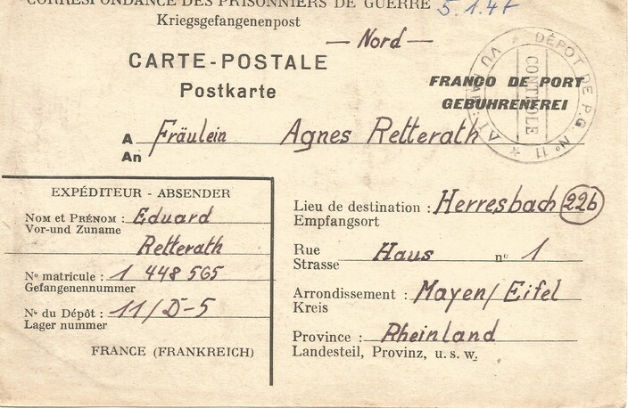 Brief vom 5. Januar 1947