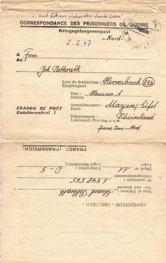 Brief vom 2. Februar 1947