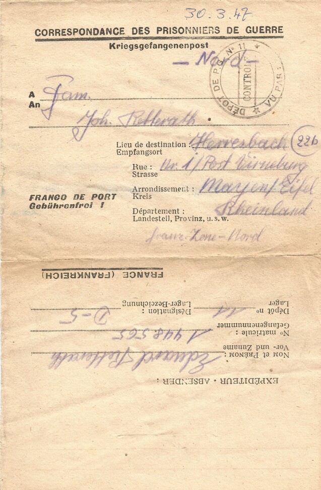 Brief vom 30. März 1947