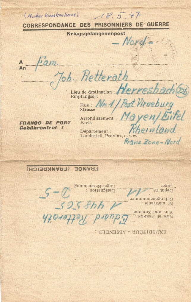 Brief vom 18. Mai 1947
