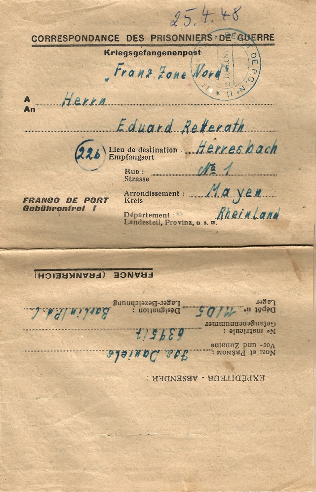 Brief vom 25. April 1948