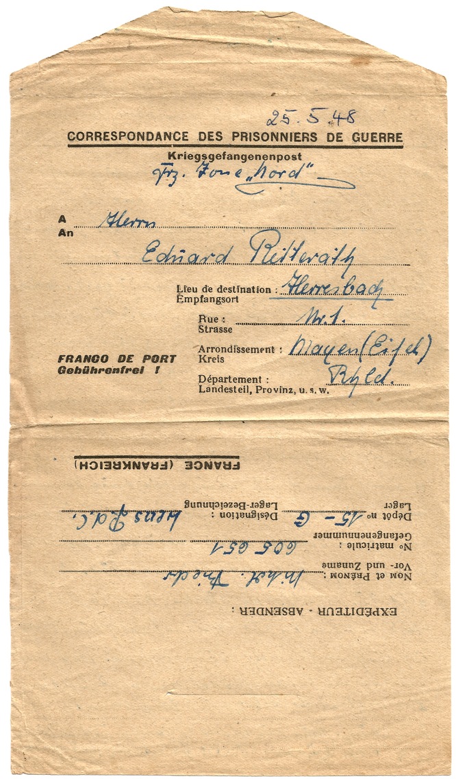 Brief vom 25. Mai 1948