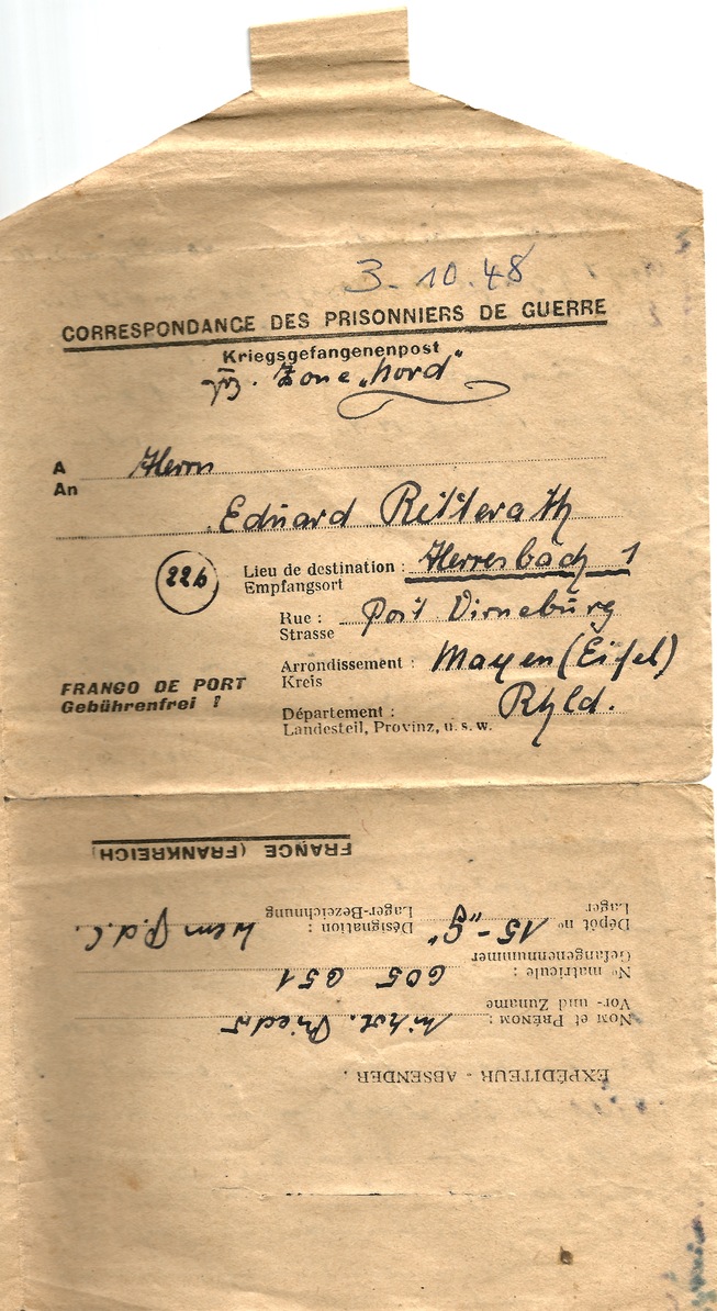 Brief vom 3. Oktober 1948